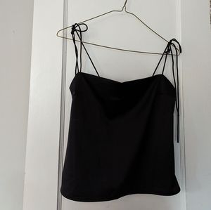 Abercrombie satin tie strap tank in black size M